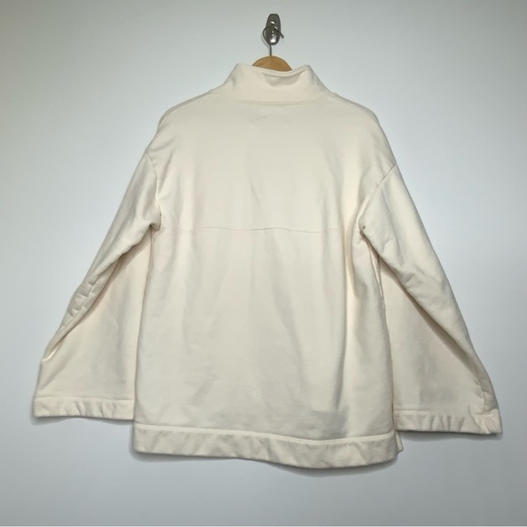 Madewell Lace-Up Oversize Sweatshirt. Cream Color. Size Small. - Picture 4 of 7
